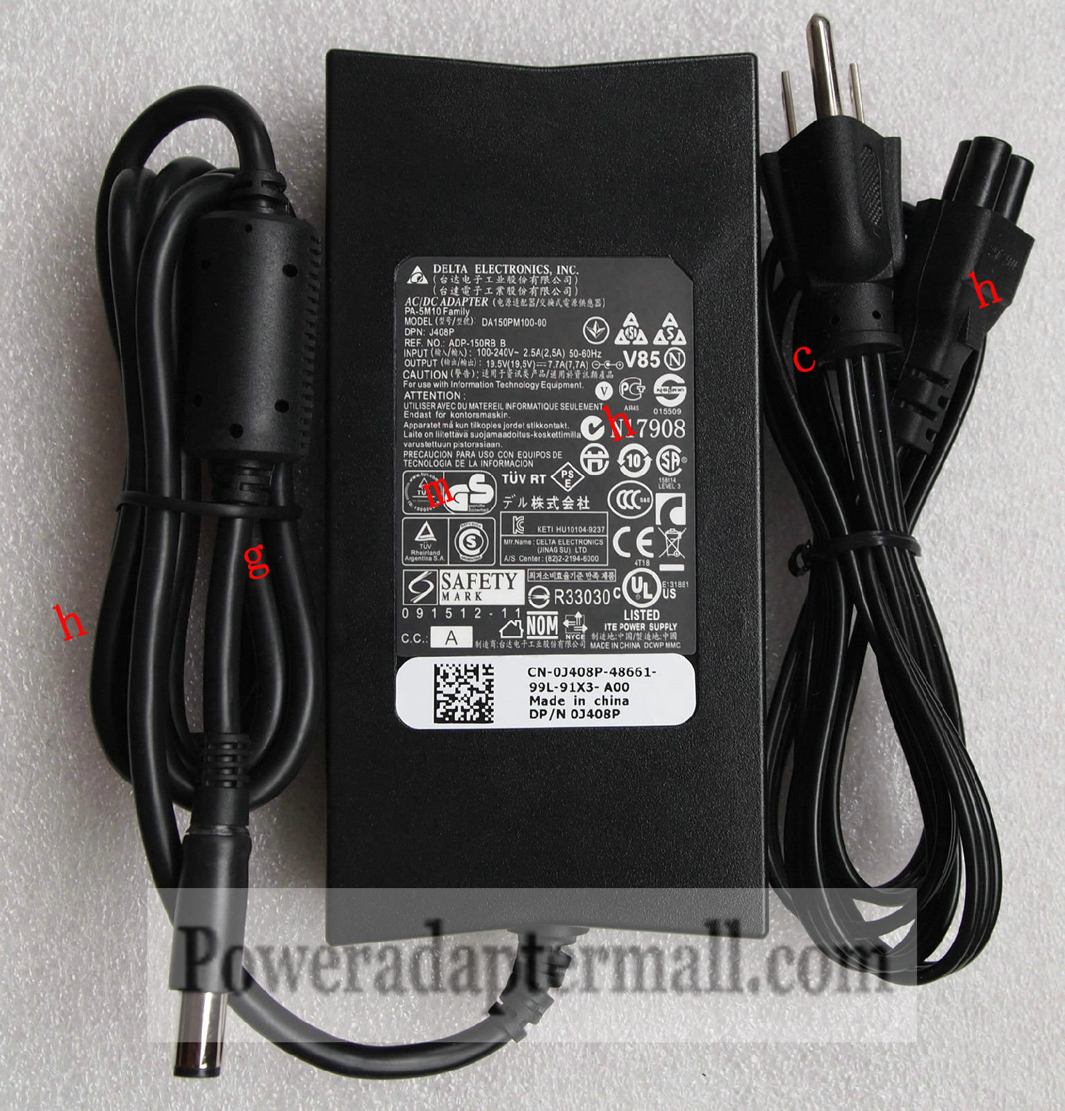 19.5V 7.7A 150W Dell Alienware M15x M17x AC Power Adapter